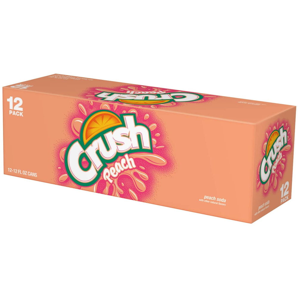 Crush Peach Soda 12 Pack / 12oz cans (BEST BY: SEP 2023)