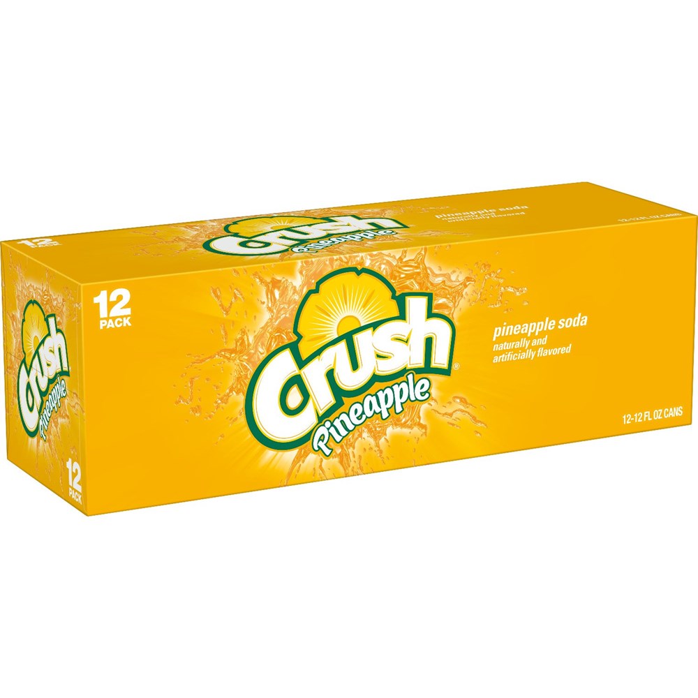 Crush Pineapple Soda 12 Pack / 12oz cans (BEST BY: AUG 2023)