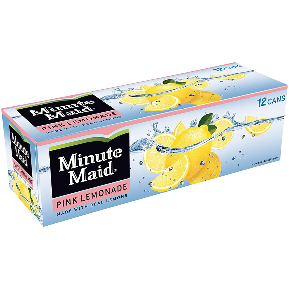 Minute Maid Pink Lemonade 12 Pack / 12oz cans (BEST BY: JUL 2025)