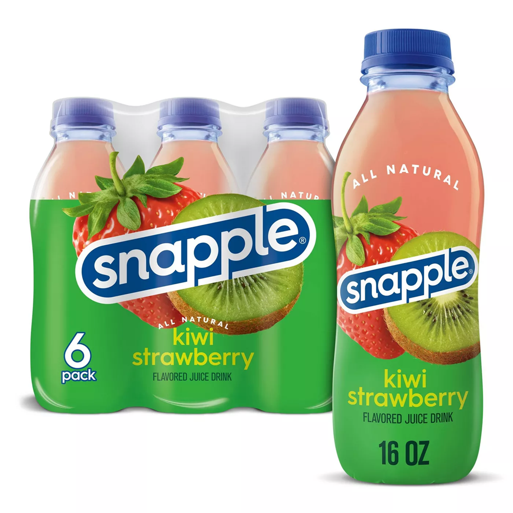 Snapple Kiwi Strawberry 6 Pack / Plastic Bottles 16oz