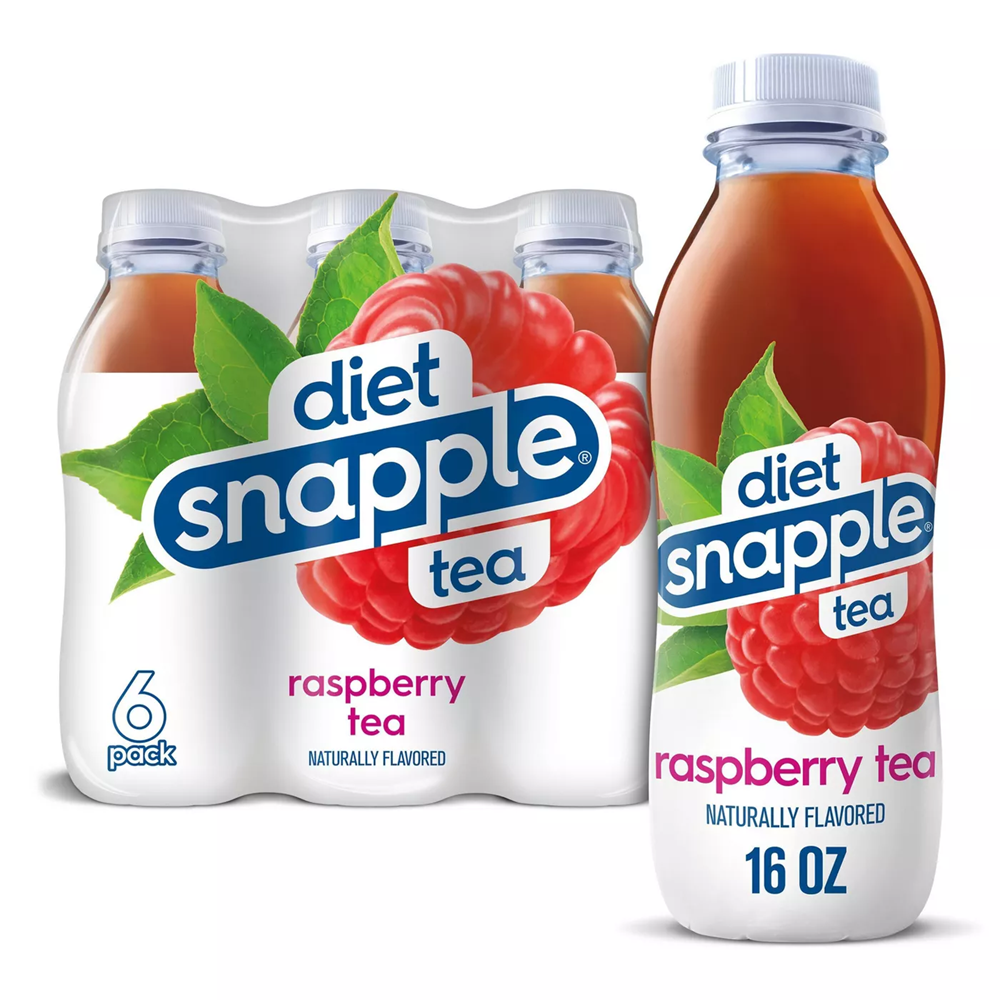 Snapple Zero Raspberry Tea 6 Pack / Plastic Bottles 16oz