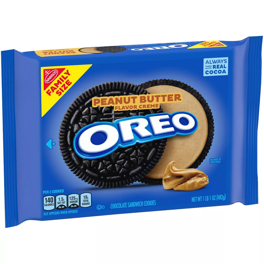 Oreo Peanut Butter Creme Chocolate Sandwich Cookies Family Size 17oz