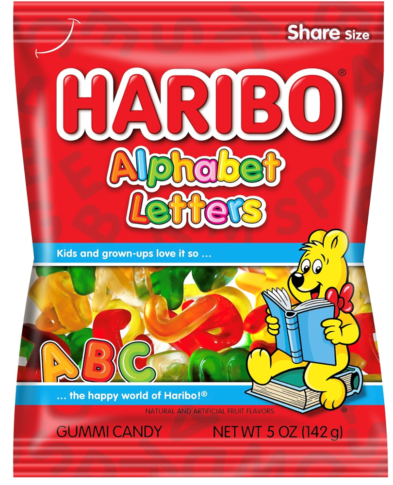 Haribo Alphabet Letter Gummi Candy 5oz