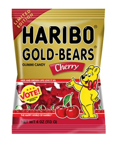 Haribo Goldbears Cherry Gummy Candy 4oz