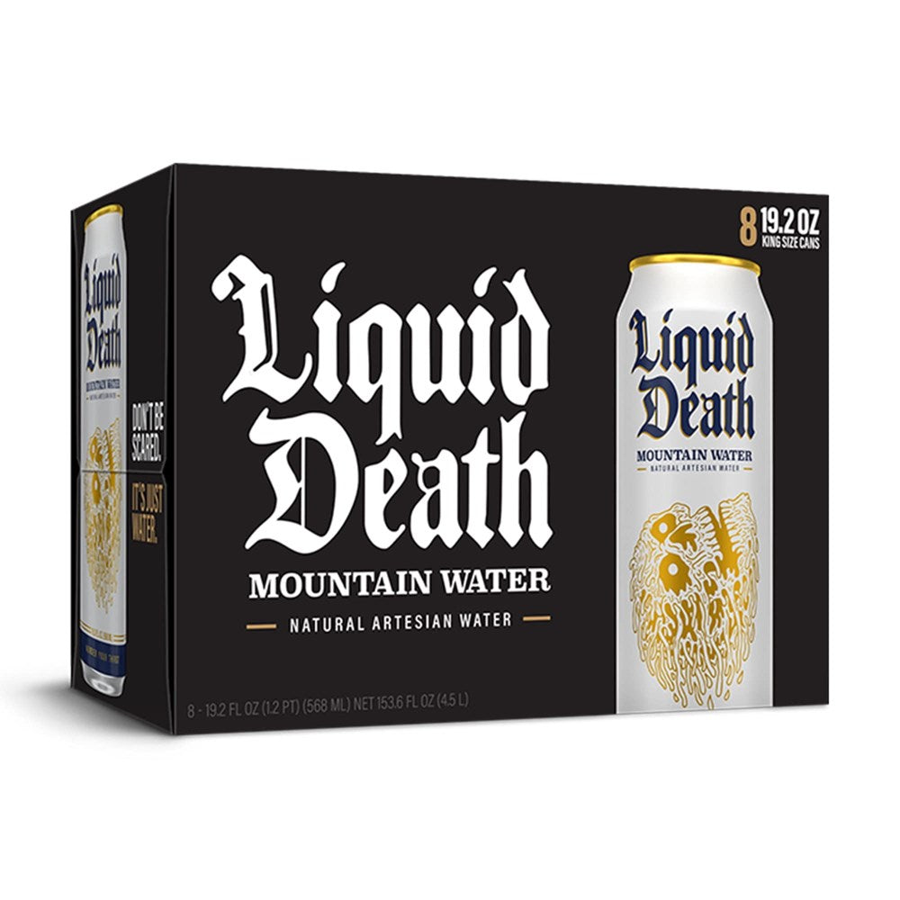 Liquid Death Mountain Water 8 Pack / 19.2oz cans