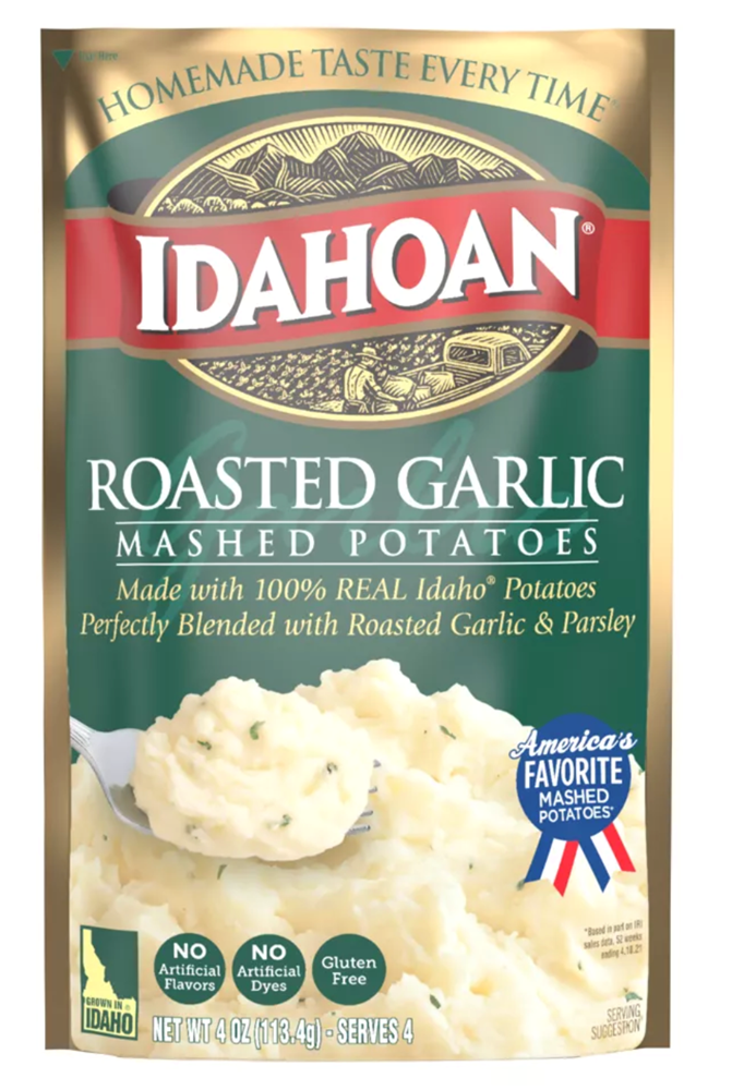 Idahoan Gluten Free Roasted Garlic Mashed Potatoes 4oz (BEST BY: DEC 2024)