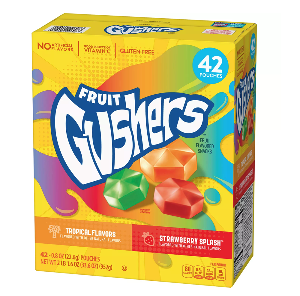 Fruit Gushers Strawberry Splash and Tropical Flavors (0.8 oz, 42 ct)
