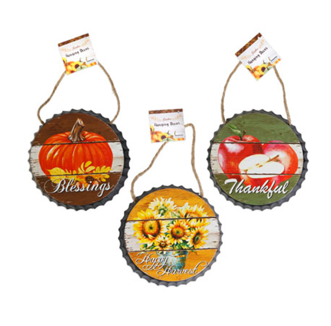 Harvest Hanging Metal Bottle Cap Assorted