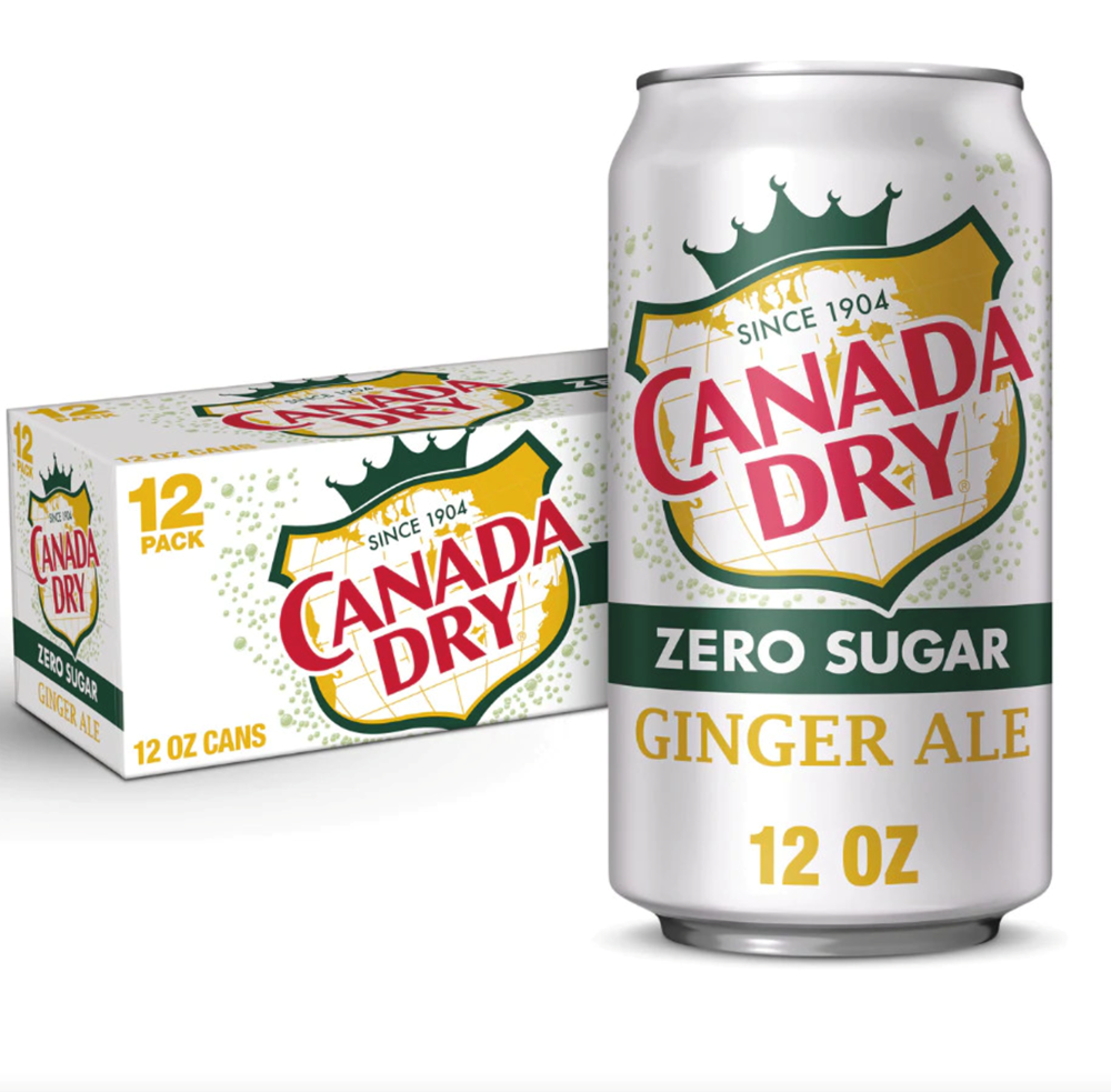 Canada Dry Zero Sugar Ginger Ale 12 Pack / 12oz cans (BEST BY: NOV2025)
