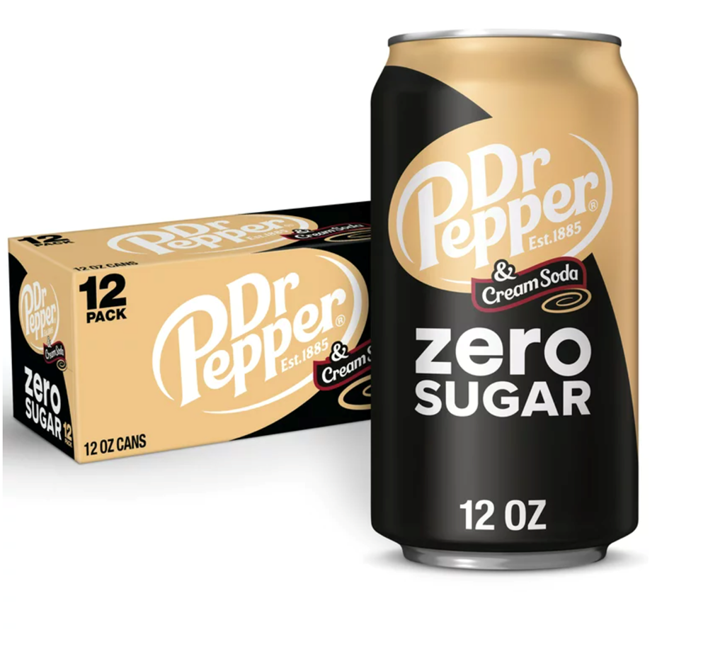 Dr Pepper & Cream Soda Zero 12 Pack / 12oz cans
