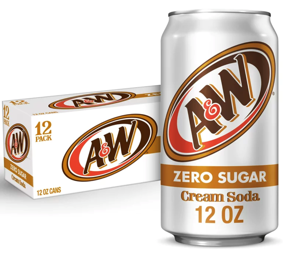 A&W Zero Sugar Cream Soda 12 Pack / 12oz cans (BEST BY: DEC 2025)