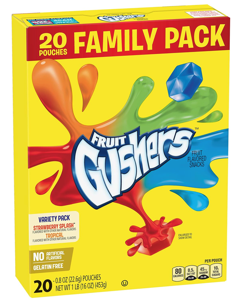 Fruit Gushers Strawberry Splash & Tropical Flavors (0.8oz, 20 ct)