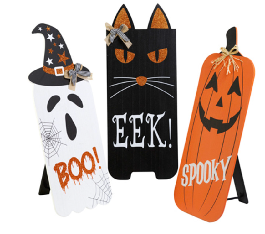 Halloween MDF Easel Back Standing Decor Assorted