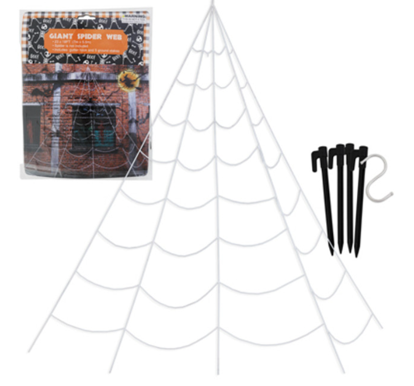 Jumbo White Spider Web Decoration 23x18FT