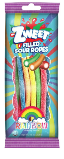Zweet Filled Sour Ropes Rainbow 4.5oz