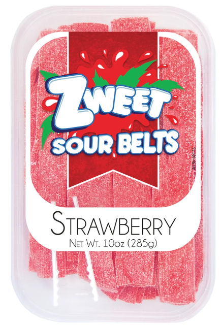 Zweet Sour Belts Strawberry 10oz
