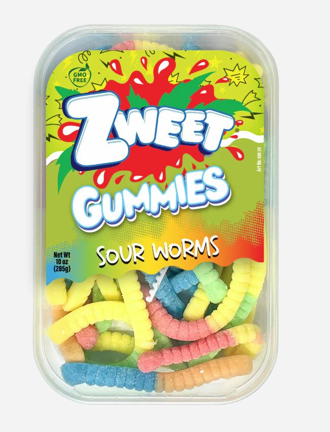 Zweet Gummy Sour Worms 10oz