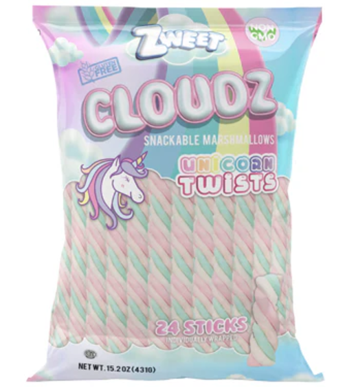 Zweet Cloudz Unicorn Twists Marshmallow Sticks 15.2oz