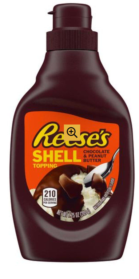 Reese's Peanut Butter Chocolate Shell Topping Bottle 7.25oz