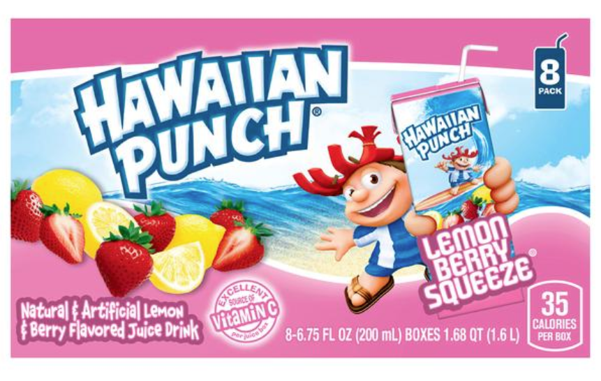Hawaiian Punch Lemon Berry Squeeze 8PK (BEST BY: FEB 2026)