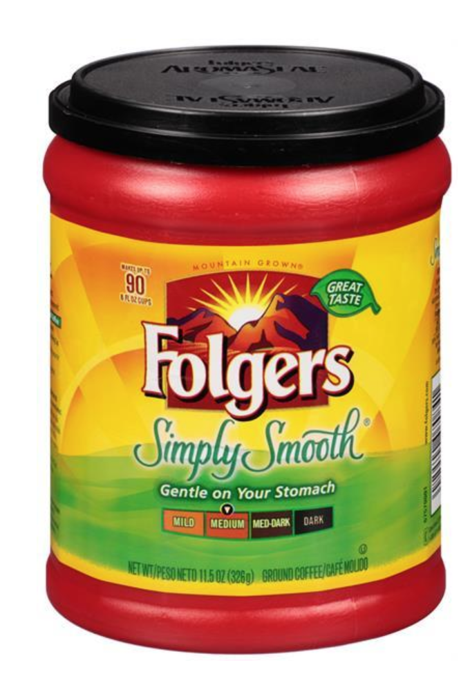 Folgers Simply Smooth Medium Roast Coffee 11.5oz (BEST BY: NOV 2025)