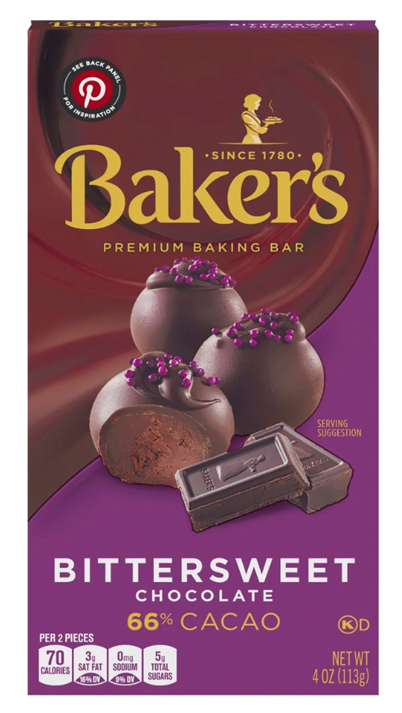 Baker's 68% Cacao Bittersweet Chocolate Bar 4oz