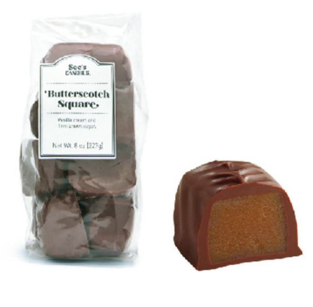 See's Candies Butterscotch Square Chocolates Impulse Bag 8oz