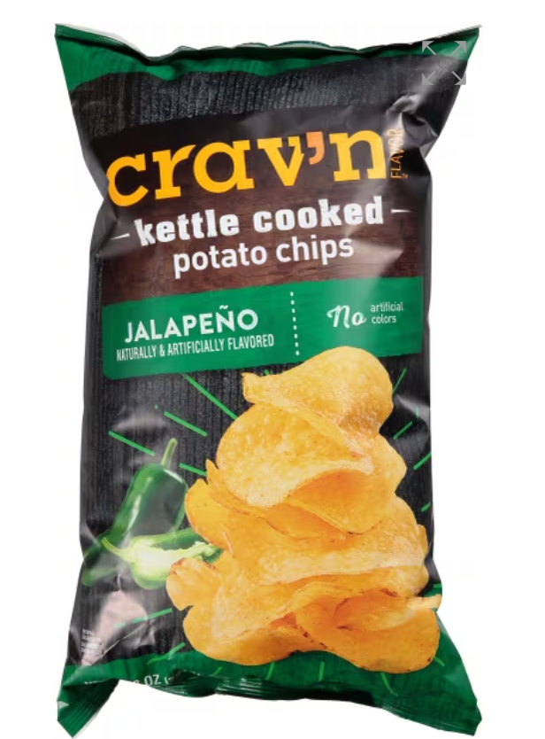 Cravin Flavor Kettle Cooked Jalapeno Chips 8oz