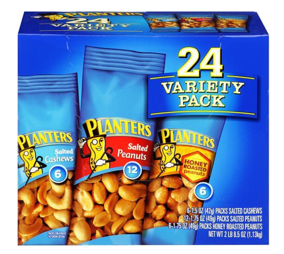 Planters Peanuts Variety Count 24ct (BEST BY: JUL2025)