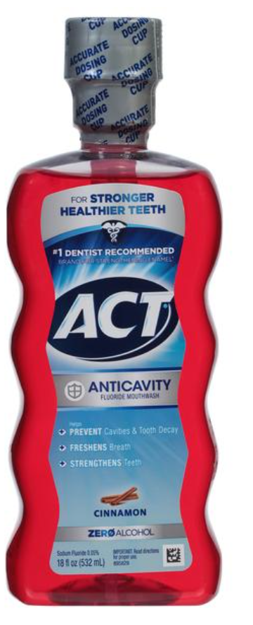 ACT Anticavity Cinnamon Mouthwash 18oz