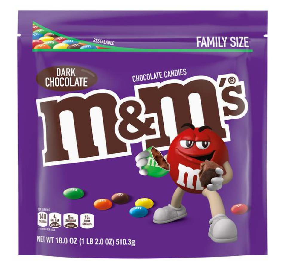 Dark Chocolate M&M Family Size 18oz