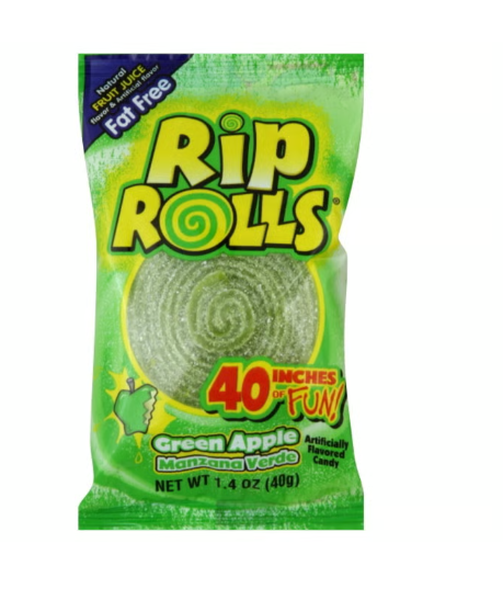 Rip Rolls Green Apple Candy 1.4oz