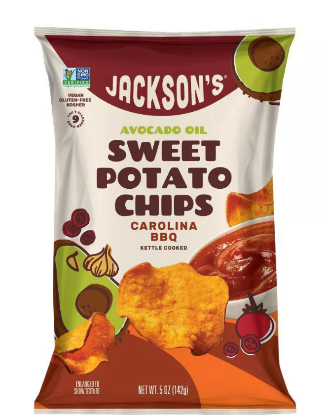 Jackson's Avocado Oil Kettle Cooked Sweet Potato Chips Carolina BBQ 5oz