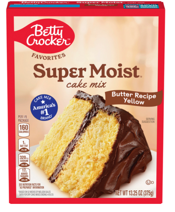 Betty Crocker Super Moist Butter Recipe Yellow Cake Mix, 13.25oz