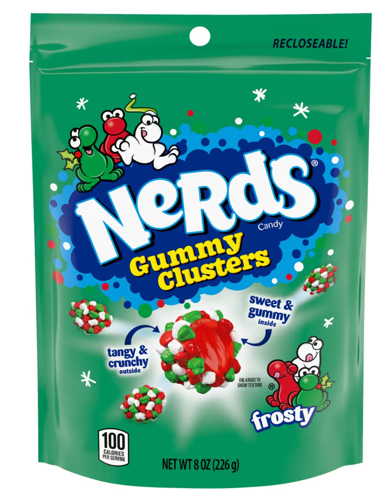 Nerds Christmas Gummy Candy Clusters Stocking Stuffers 8oz