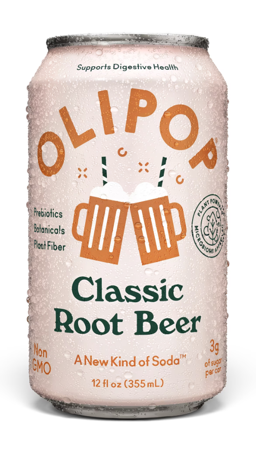 Olipop Prebiotic Soda Classic Root Beer Can 12oz