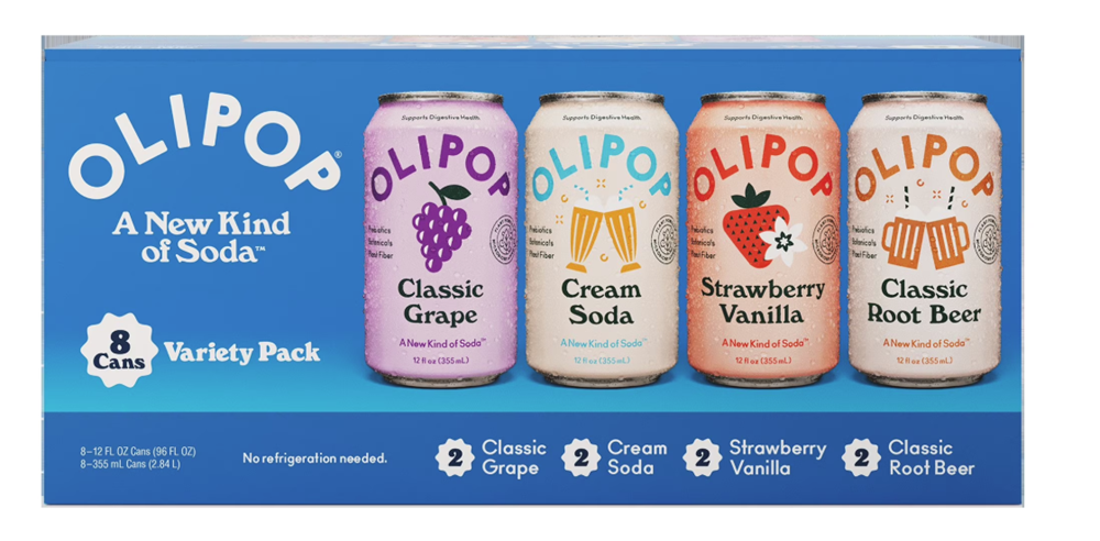 Olipop Prebiotic Soda Variety Pack 12oz Cans / 8 Pack