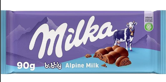 MILKA BUBBLY MILK CHOCOLATE (ALPENMILCH) 90G