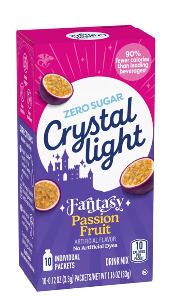 Crystal Light Zero Sugar Fantasy Passion Fruit Drink Mix 10 Pack
