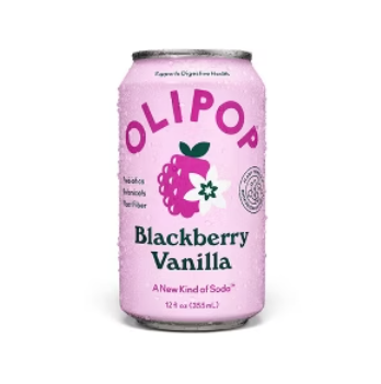Olipop Blackberry Vanilla Prebiotic Soda 12oz Can