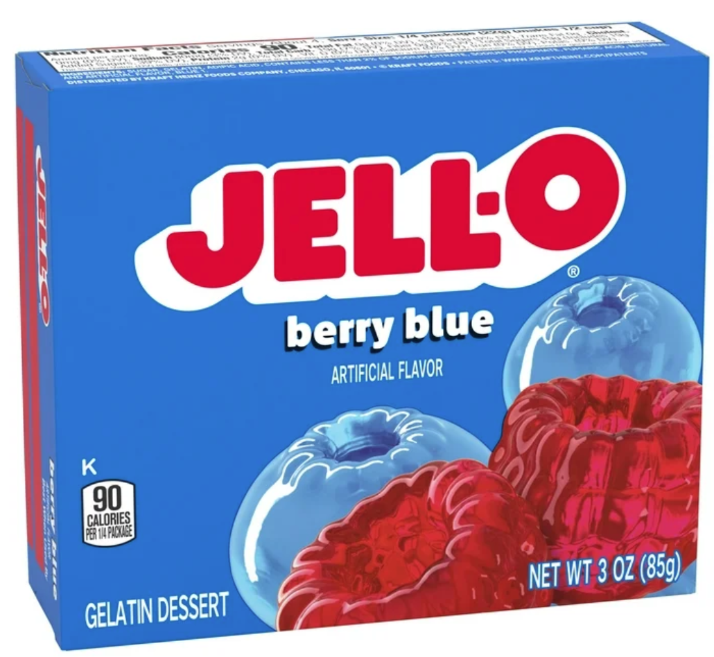 Jell-O Berry Blue Gelatin Mix 3oz