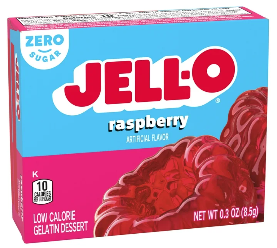 Jell-O Sugar Free Instant Jello Gelatin Mix Raspberry 0.3oz