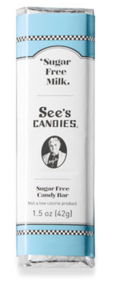 See's Candies Sugar Free Milk Chocolate Candy Bar 1.5oz