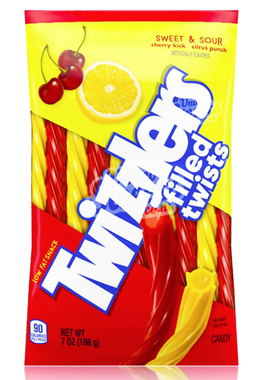 Twizzlers Filled Twists Sweet and Sour Peg Bag 7oz (BEST BY: MARCH 25)