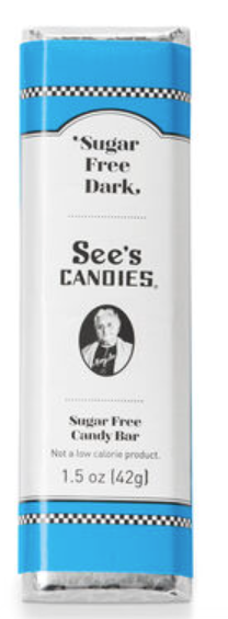 See's Candies Sugar Free Dark Chocolate Candy Bar 1.5oz