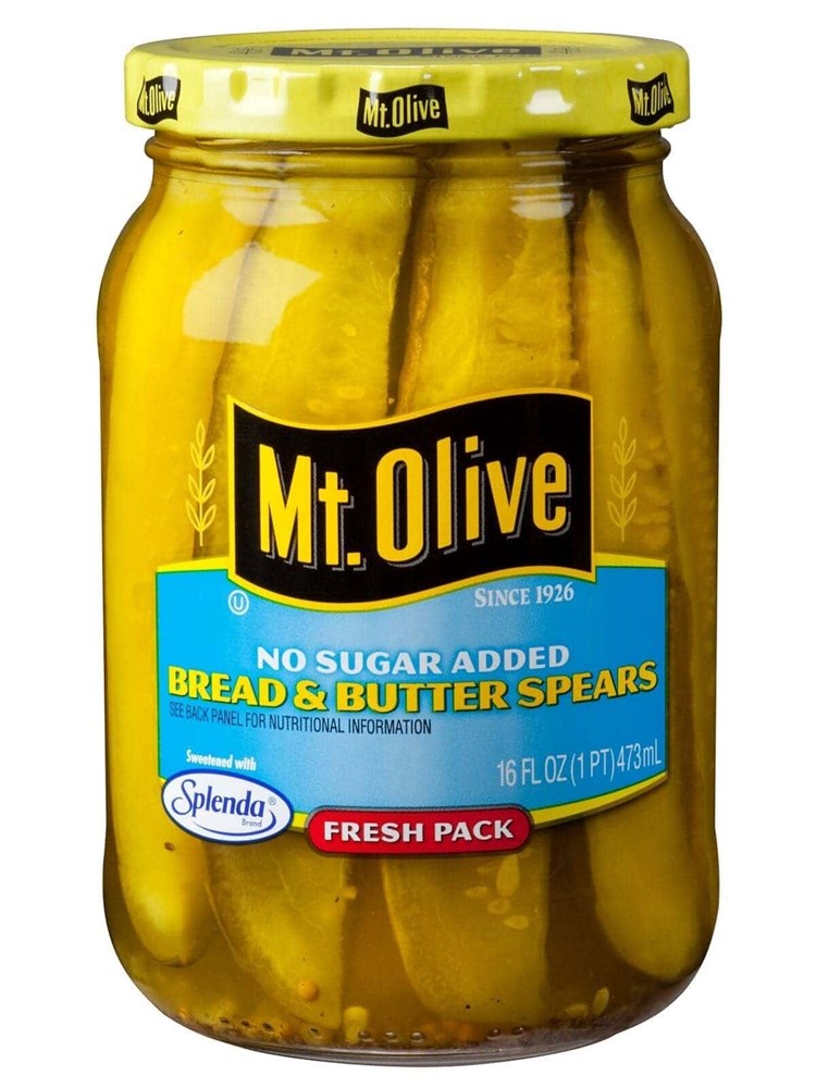 Mt. Olive No Sugar Added Bread & Butter Spears 16oz (BEST BY: OCT 25)