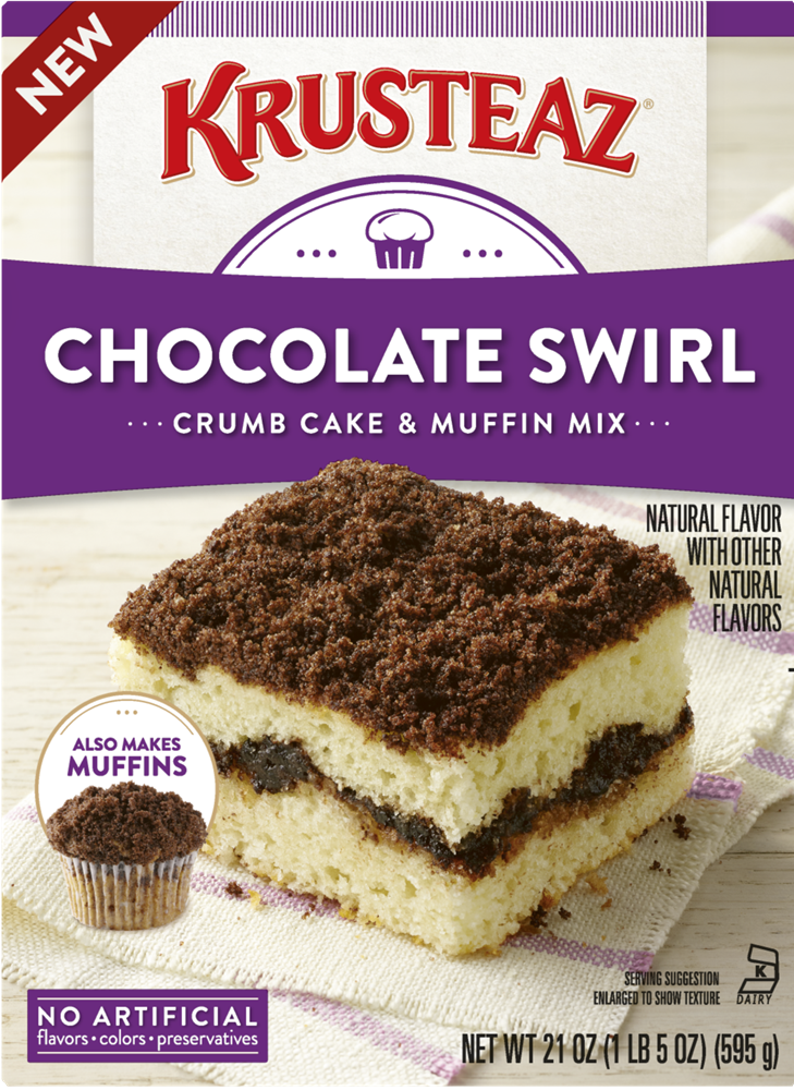 Krusteaz Chocolate Swirl Crumb Cake 21oz (BEST BY: DEC 2023)