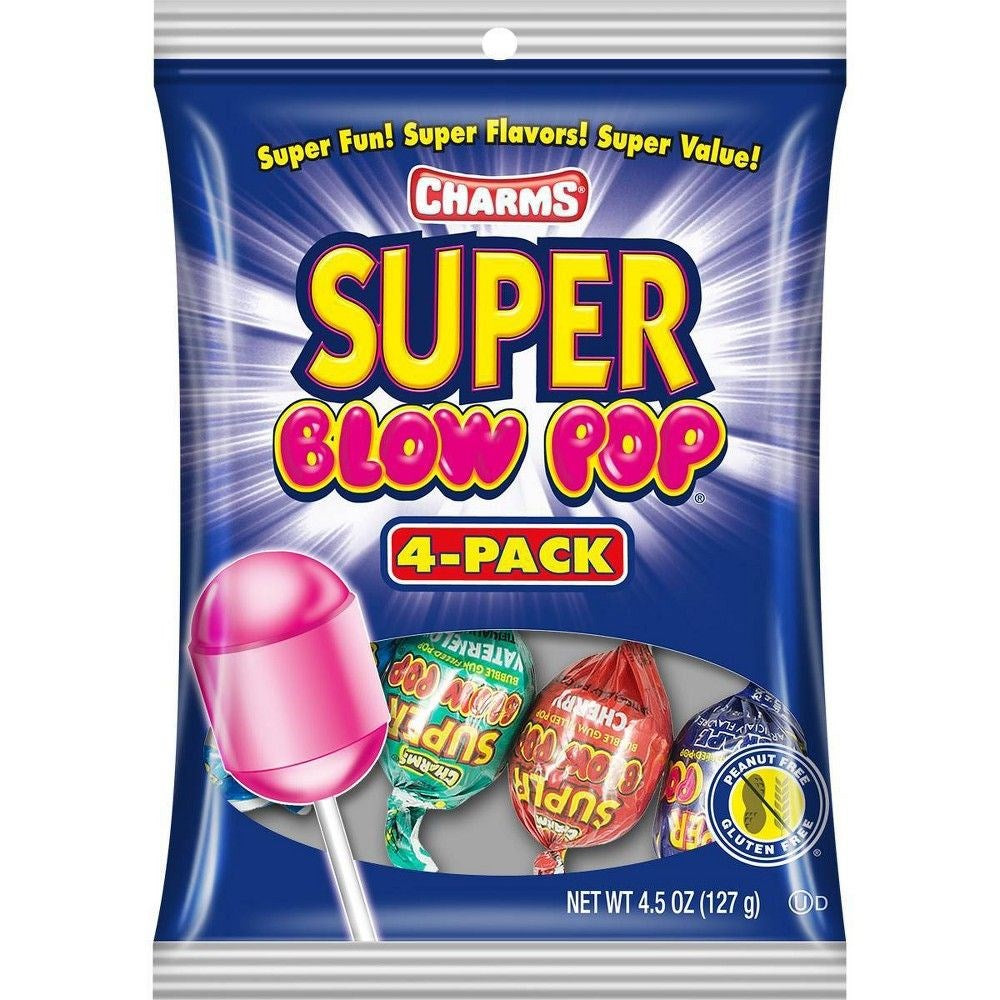 Charms Super Blow Pop 4 Pack 4.5oz