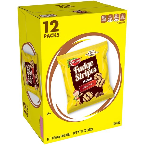 Keebler Mini Fudge Stripes Individual 1oz Bags Box 12.0oz