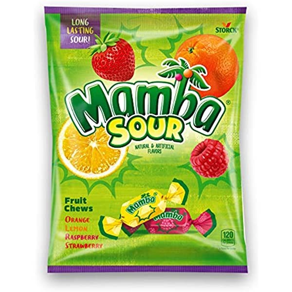 Mamba Sour Fruit Chews 3.52oz (BEST BY: SEP 2024)